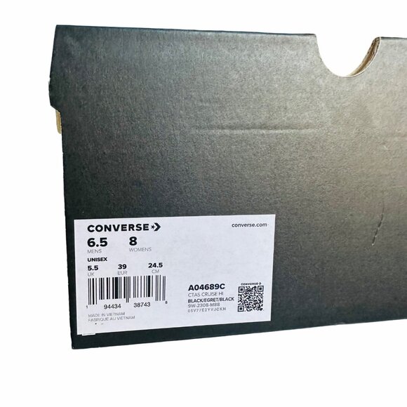 ⭐Converse Chuck Taylor All Star Cruise Hi Sz 8 Women Shoes Black Sneaker A04689C - Picture 9 of 12